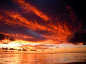 orange sunrise, Tarawa, Kiribati