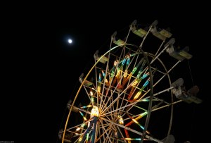 Full moon over the Ferris wheel